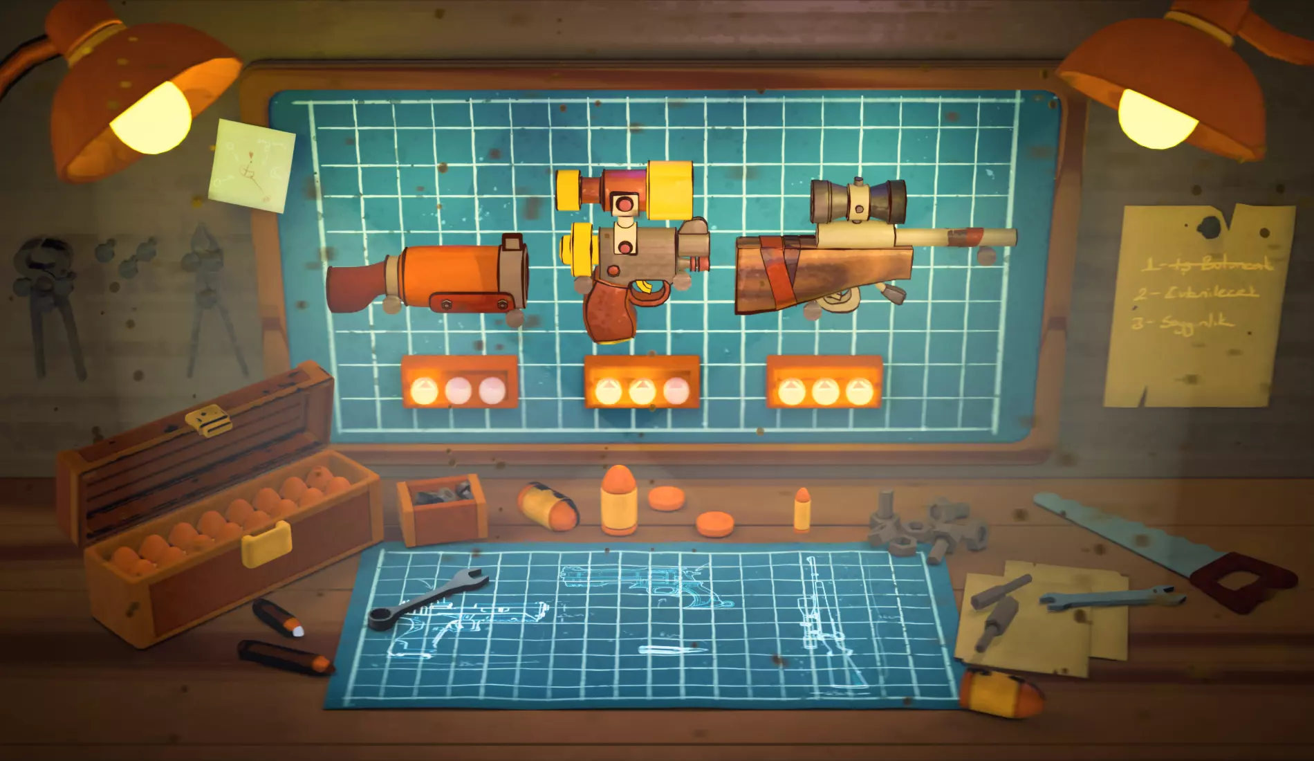 Cartoony Guns Free low-poly 3D model_0