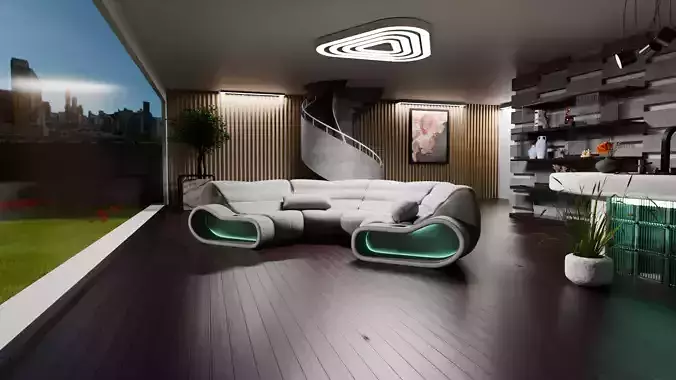 Visualization of the interior of the house 3D model
