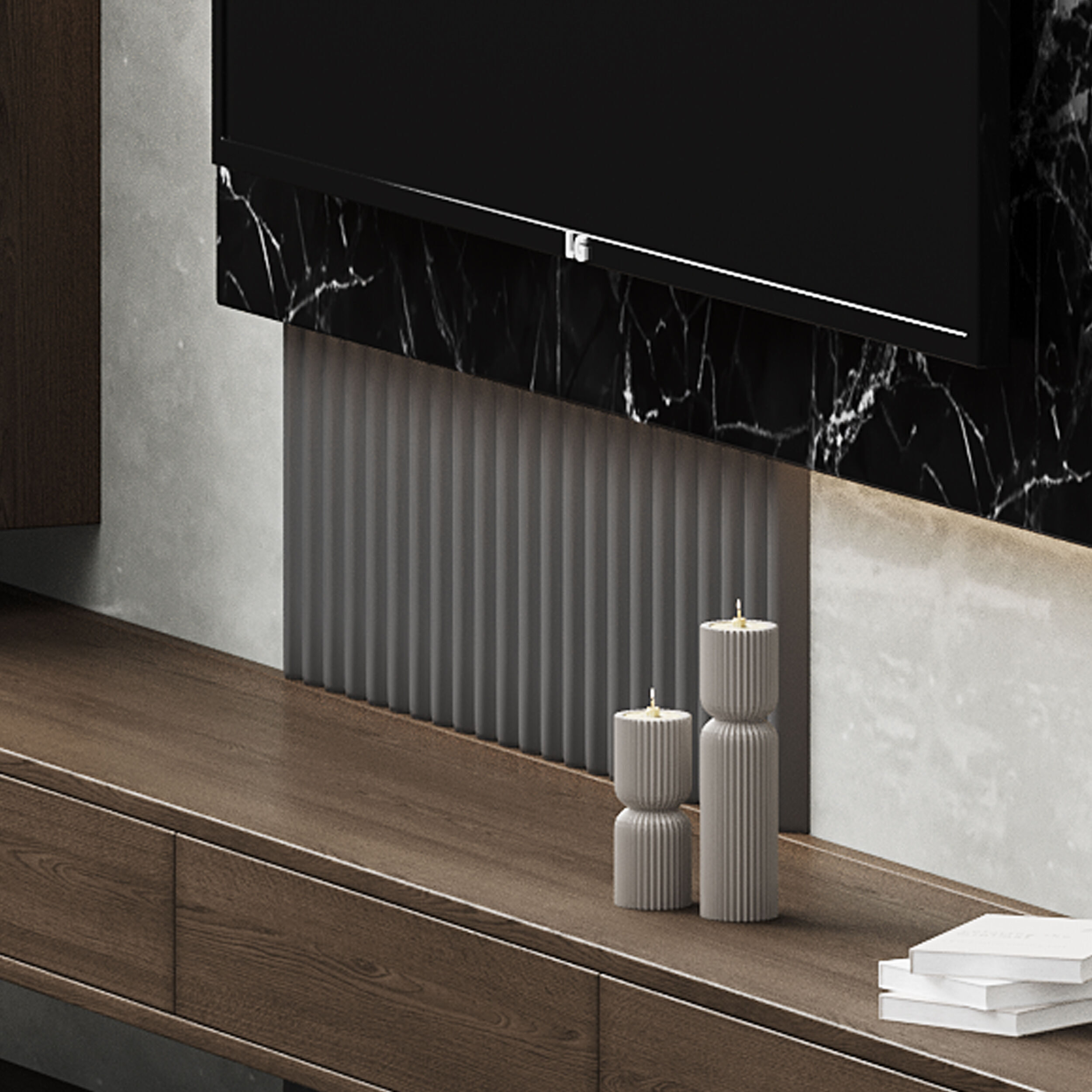 Modern TV Wall 02 3D model_12