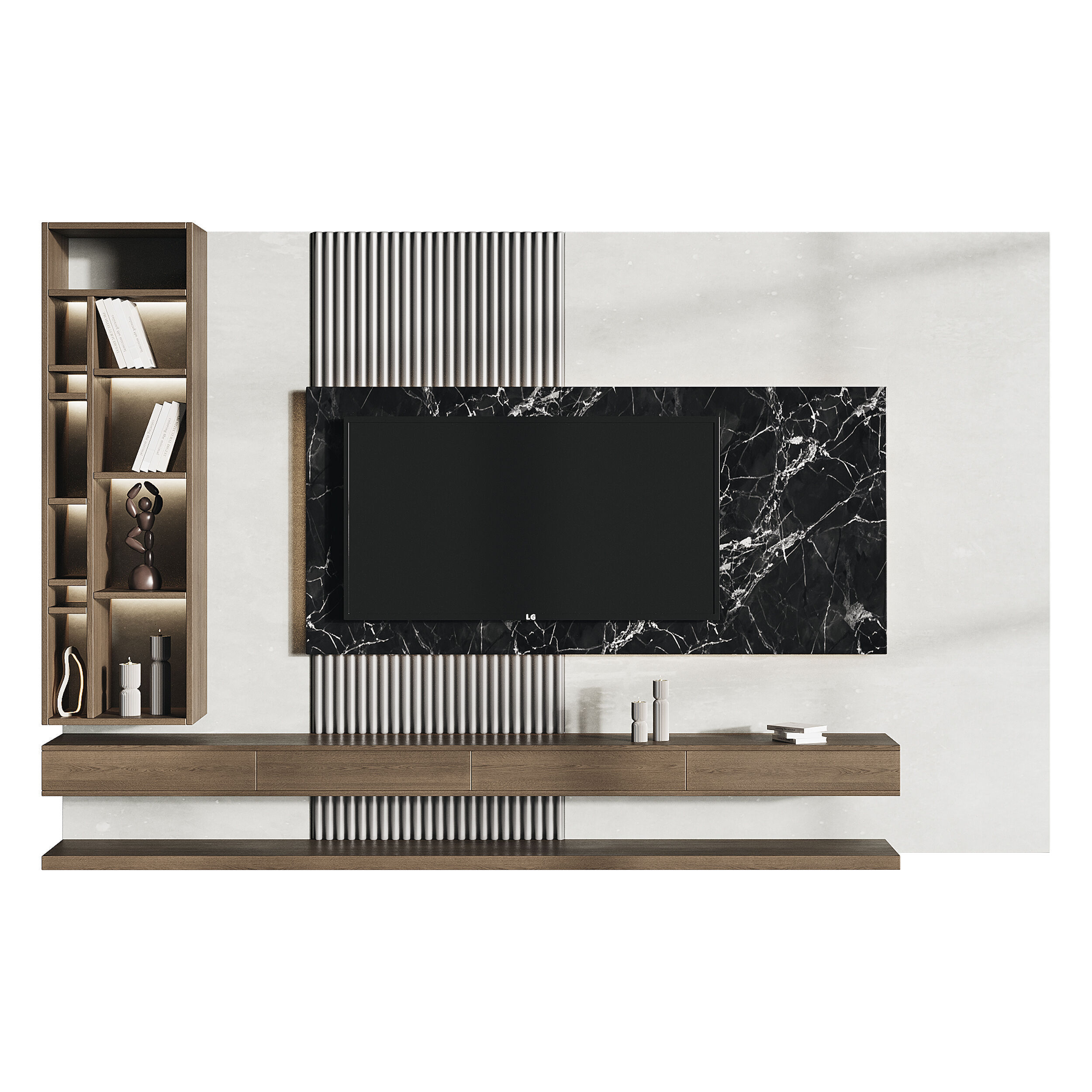 Modern TV Wall 02 3D model_8