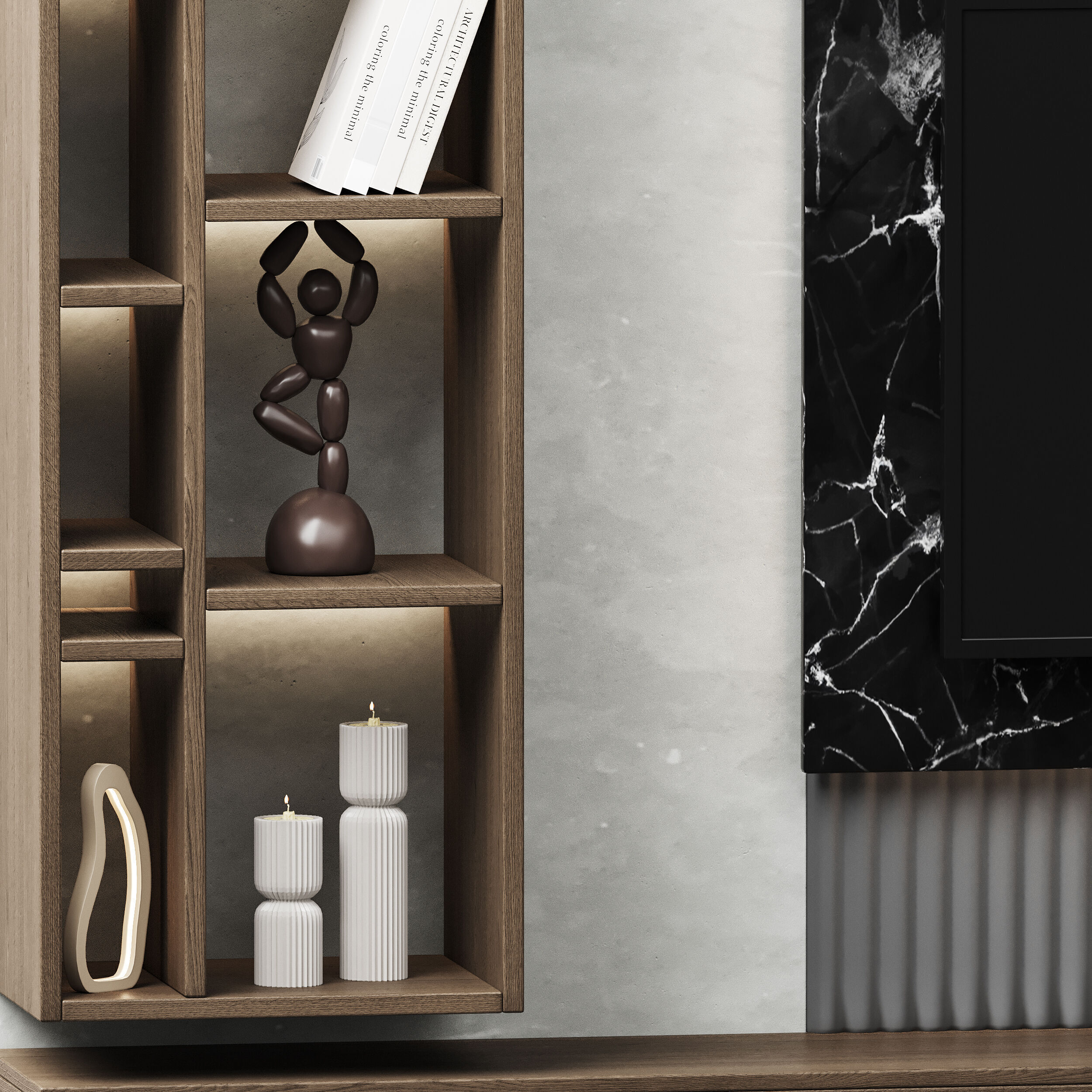 Modern TV Wall 02 3D model_5