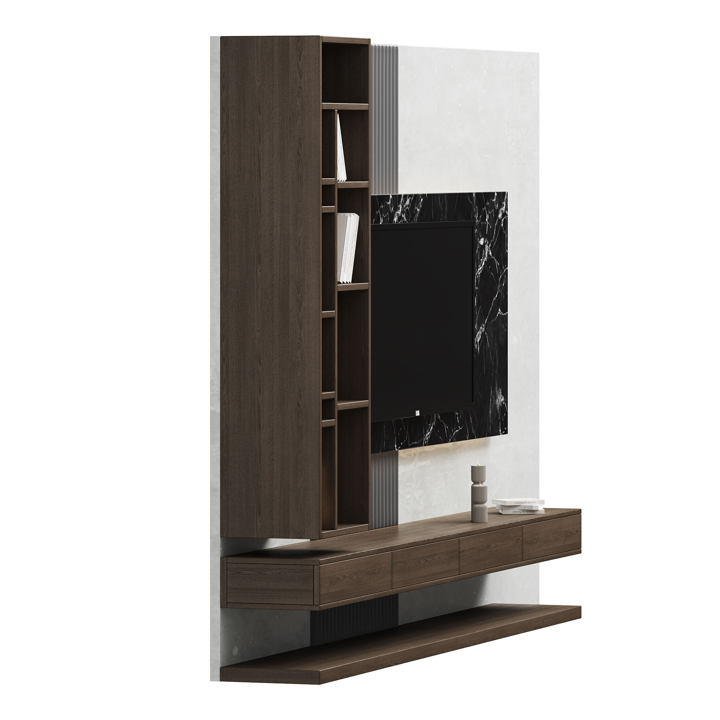 Modern TV Wall 02 3D model_6