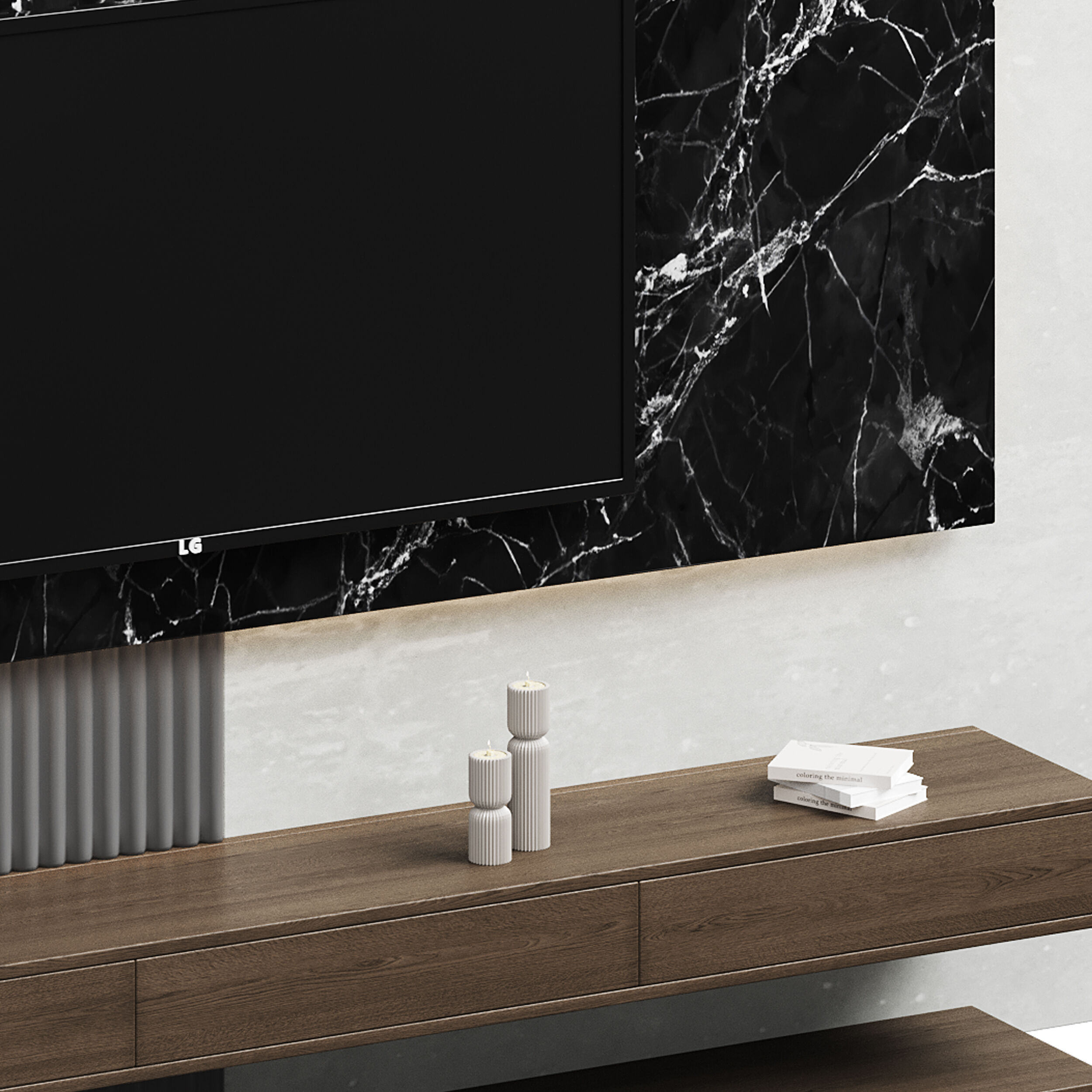 Modern TV Wall 02 3D model_9