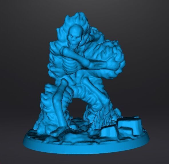 FIREBALL SKELETON HADOUKEN MINIATURE MODEL FOR FANTASY GAMES RPG 3D print model_10