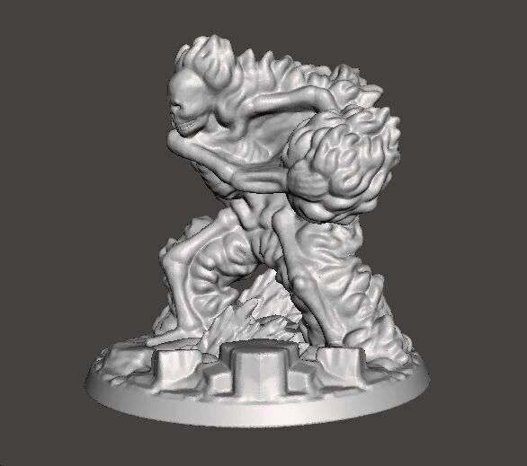 FIREBALL SKELETON HADOUKEN MINIATURE MODEL FOR FANTASY GAMES RPG 3D print model_3
