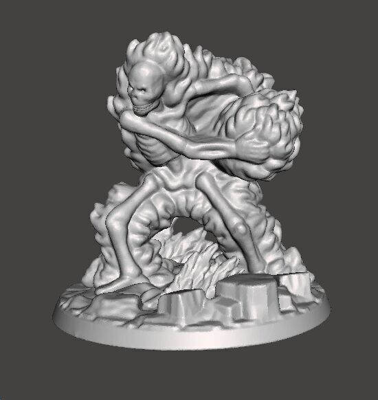 FIREBALL SKELETON HADOUKEN MINIATURE MODEL FOR FANTASY GAMES RPG 3D print model_2