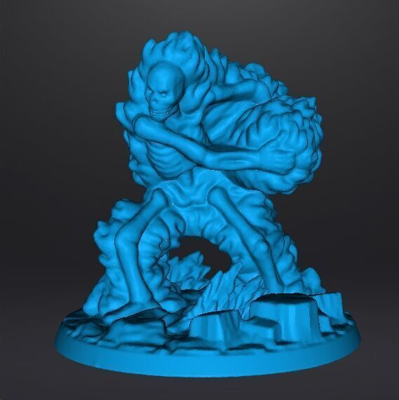 FIREBALL SKELETON HADOUKEN MINIATURE MODEL FOR FANTASY GAMES RPG 3D print model_9