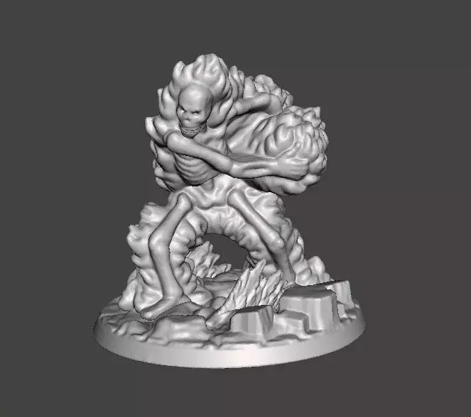 FIREBALL SKELETON HADOUKEN MINIATURE MODEL FOR FANTASY GAMES RPG 3D print model_0