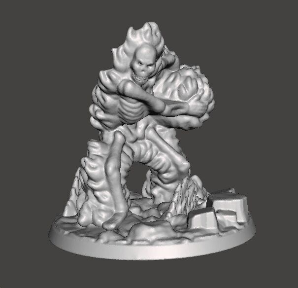 FIREBALL SKELETON HADOUKEN MINIATURE MODEL FOR FANTASY GAMES RPG 3D print model_1