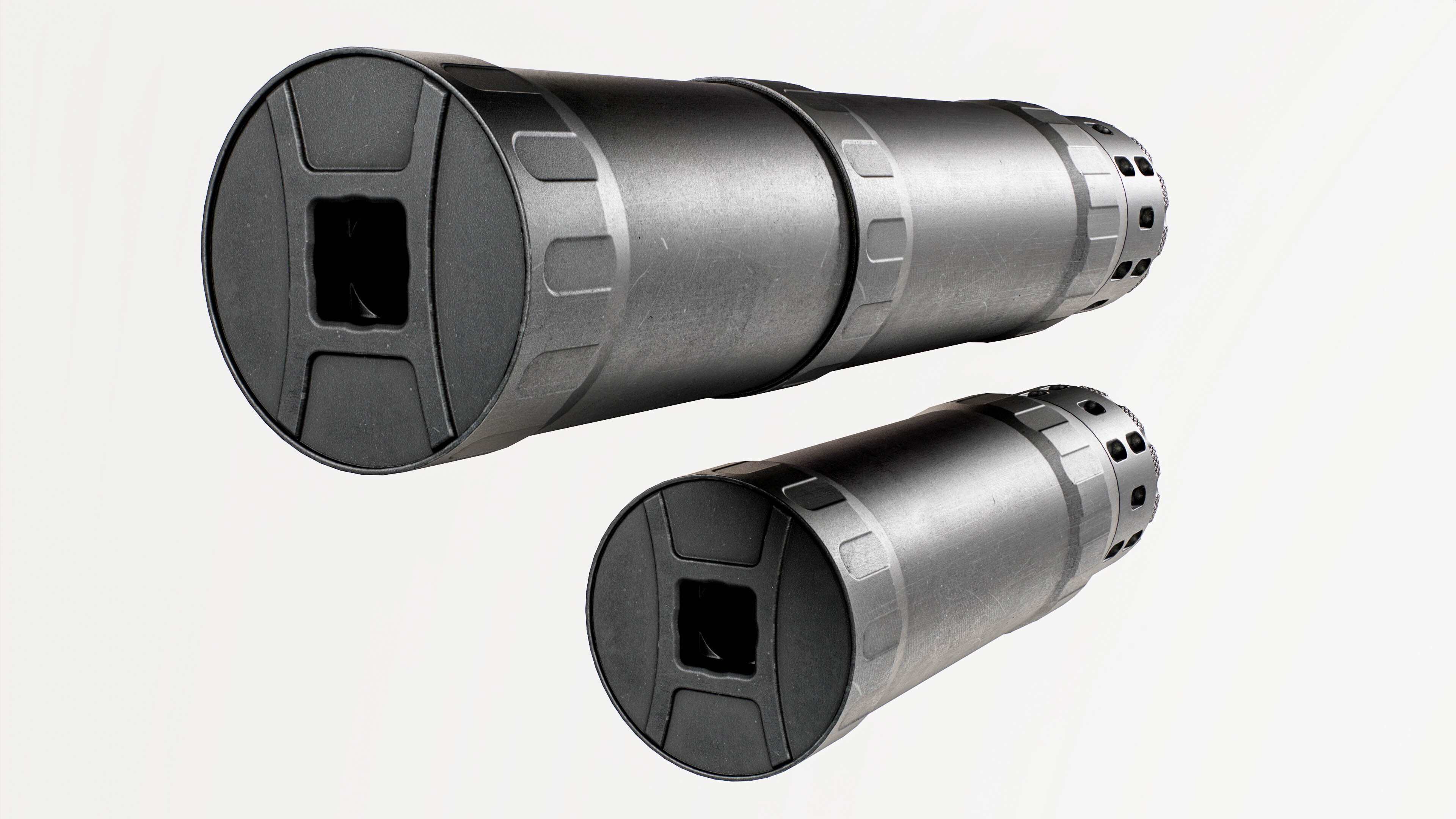 Gemtech Lunar 9 Handgun Suppressor Low-poly 3D model_6