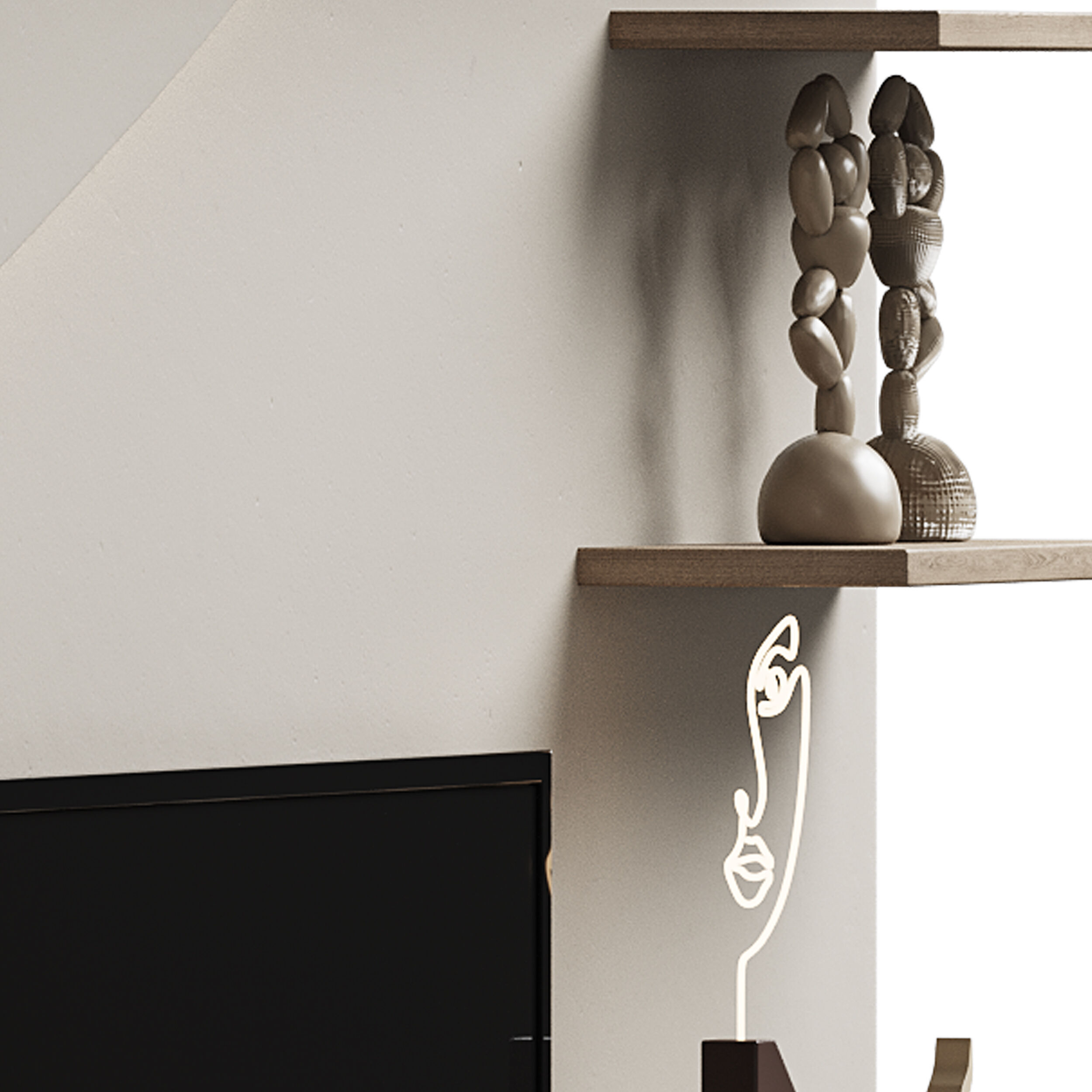 Modern TV Wall 06 3D model_11