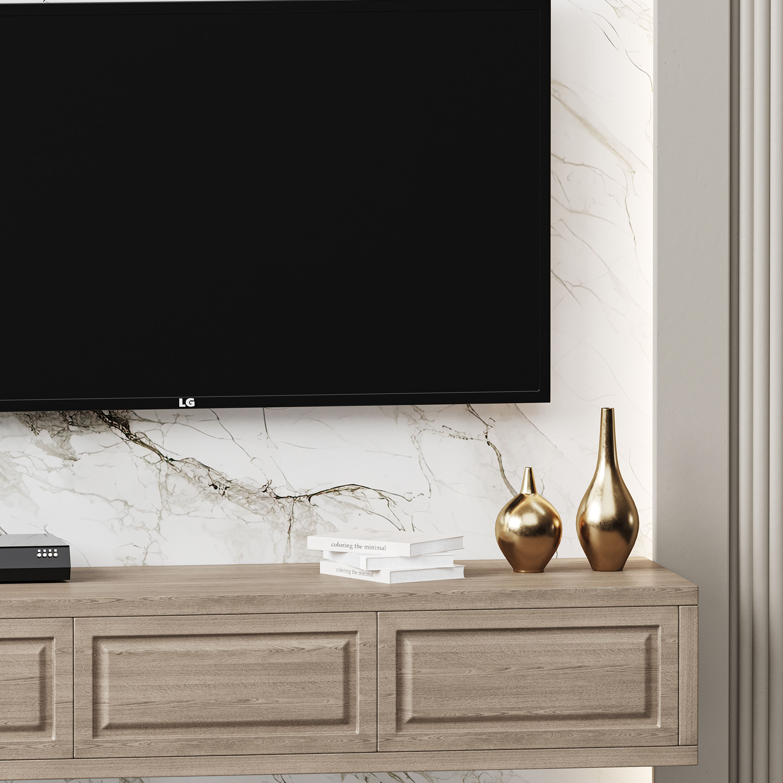 Modern TV Wall 07 3D model_5