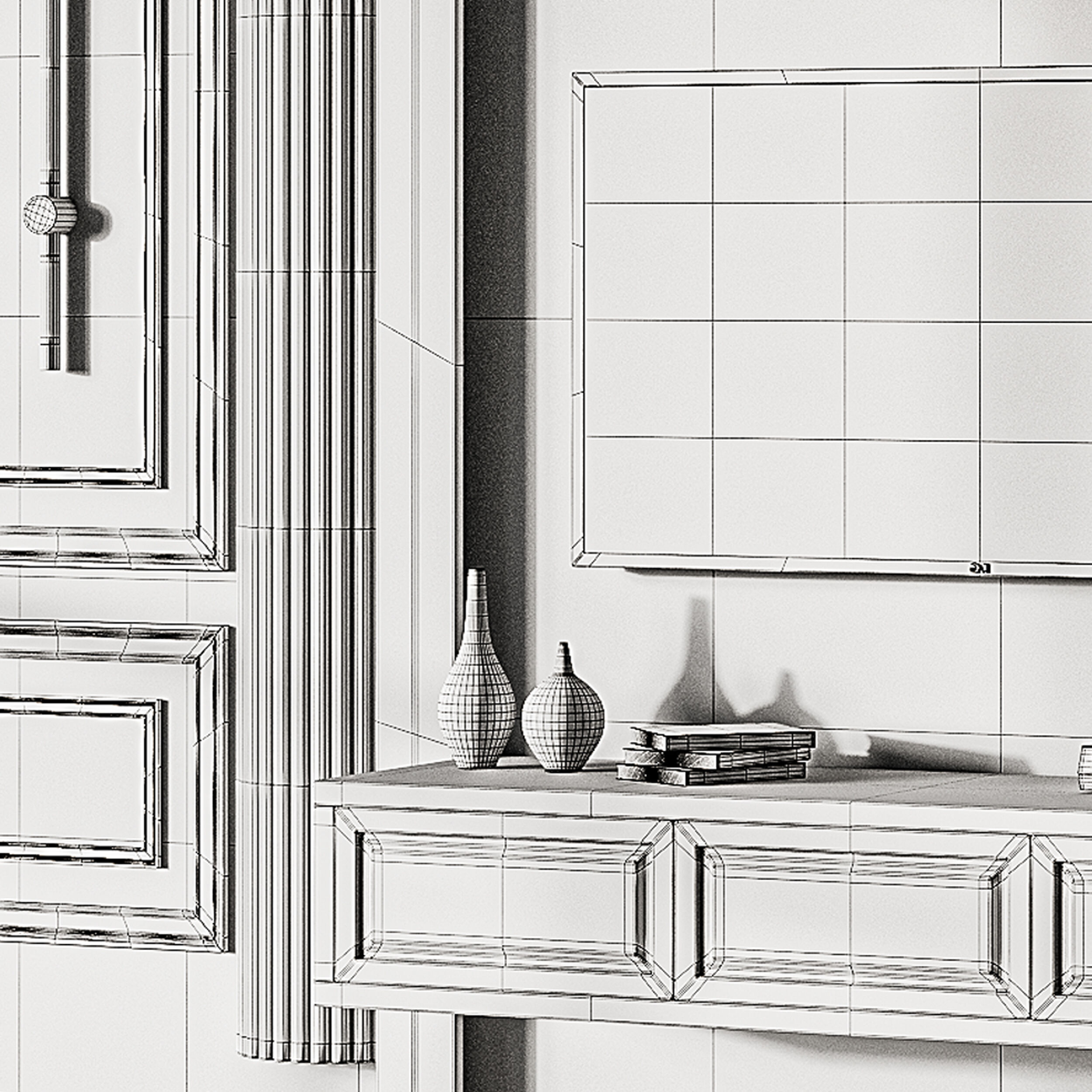 Modern TV Wall 07 3D model_14