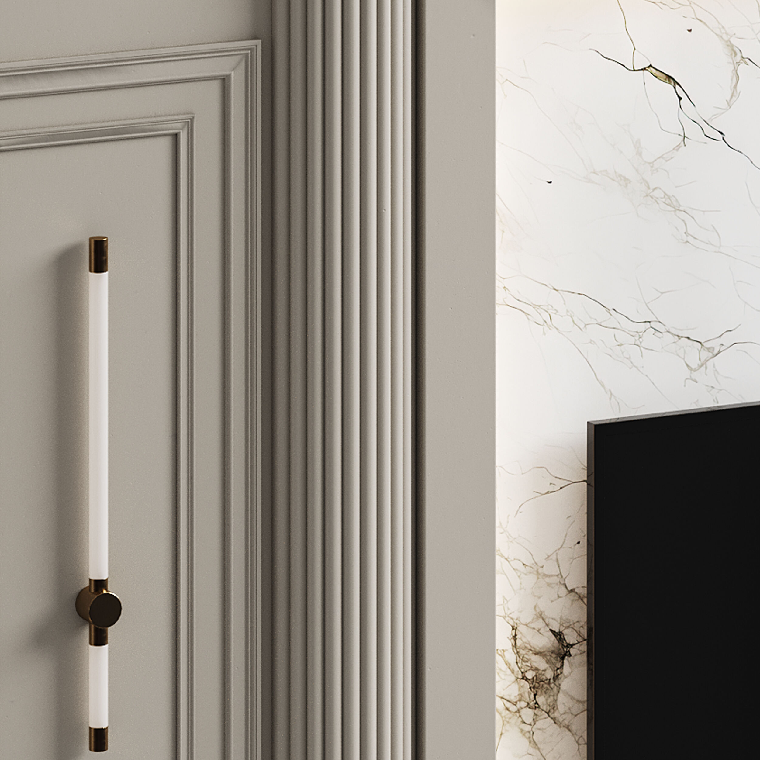 Modern TV Wall 07 3D model_12