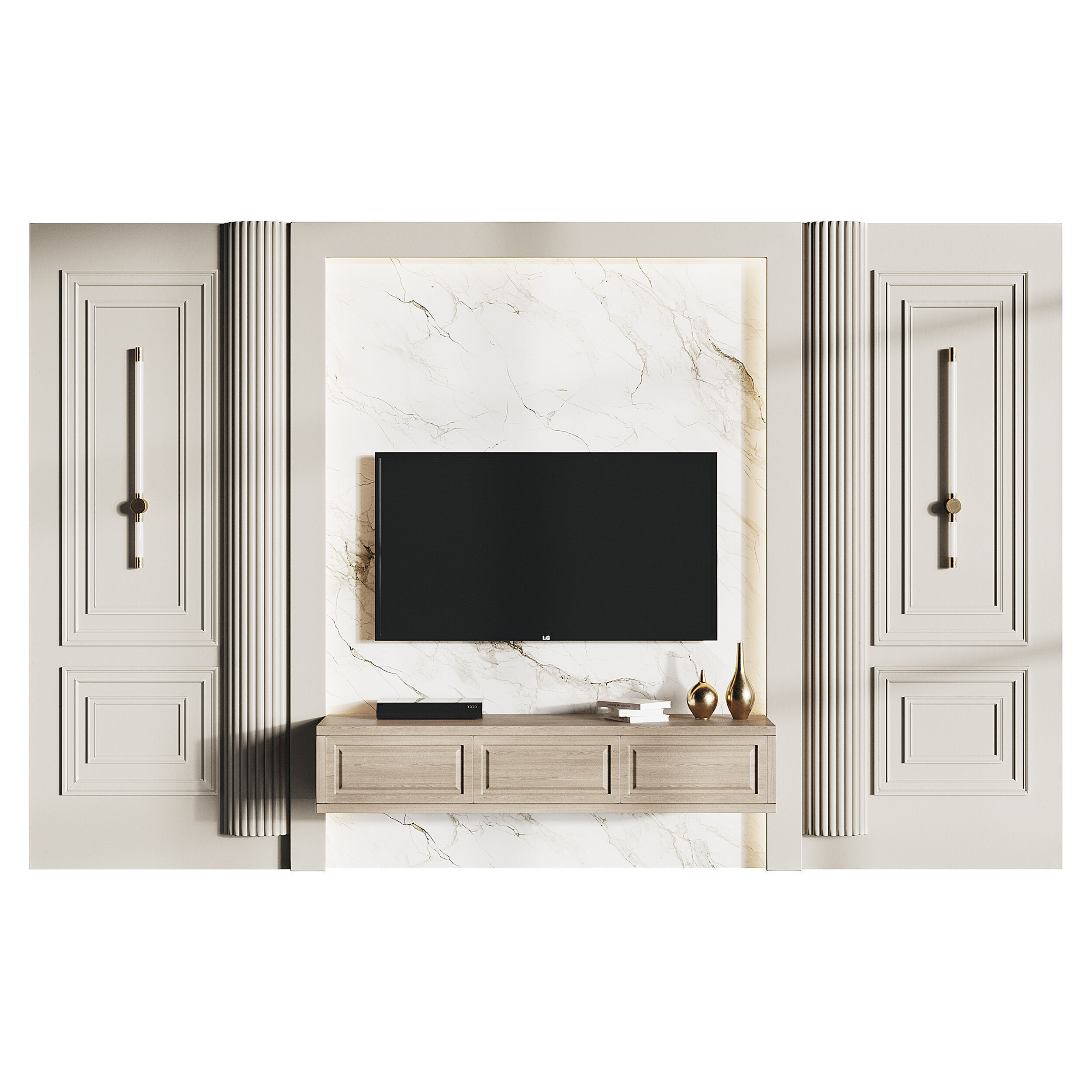 Modern TV Wall 07 3D model_8