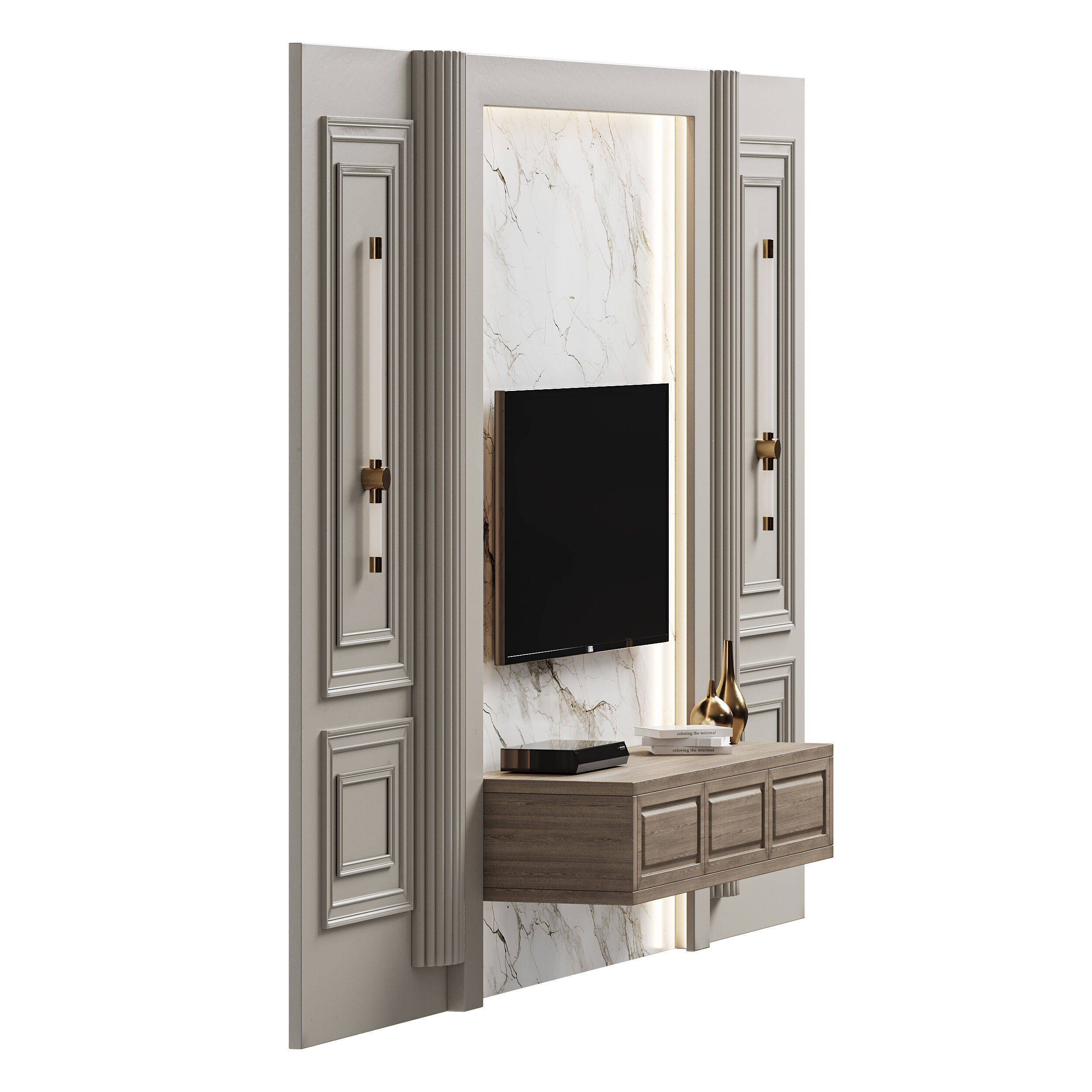 Modern TV Wall 07 3D model_6