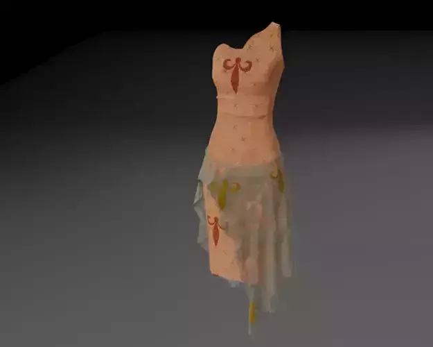 Fantasy-Inspired Elegant Dress  Low-poly 3D model
