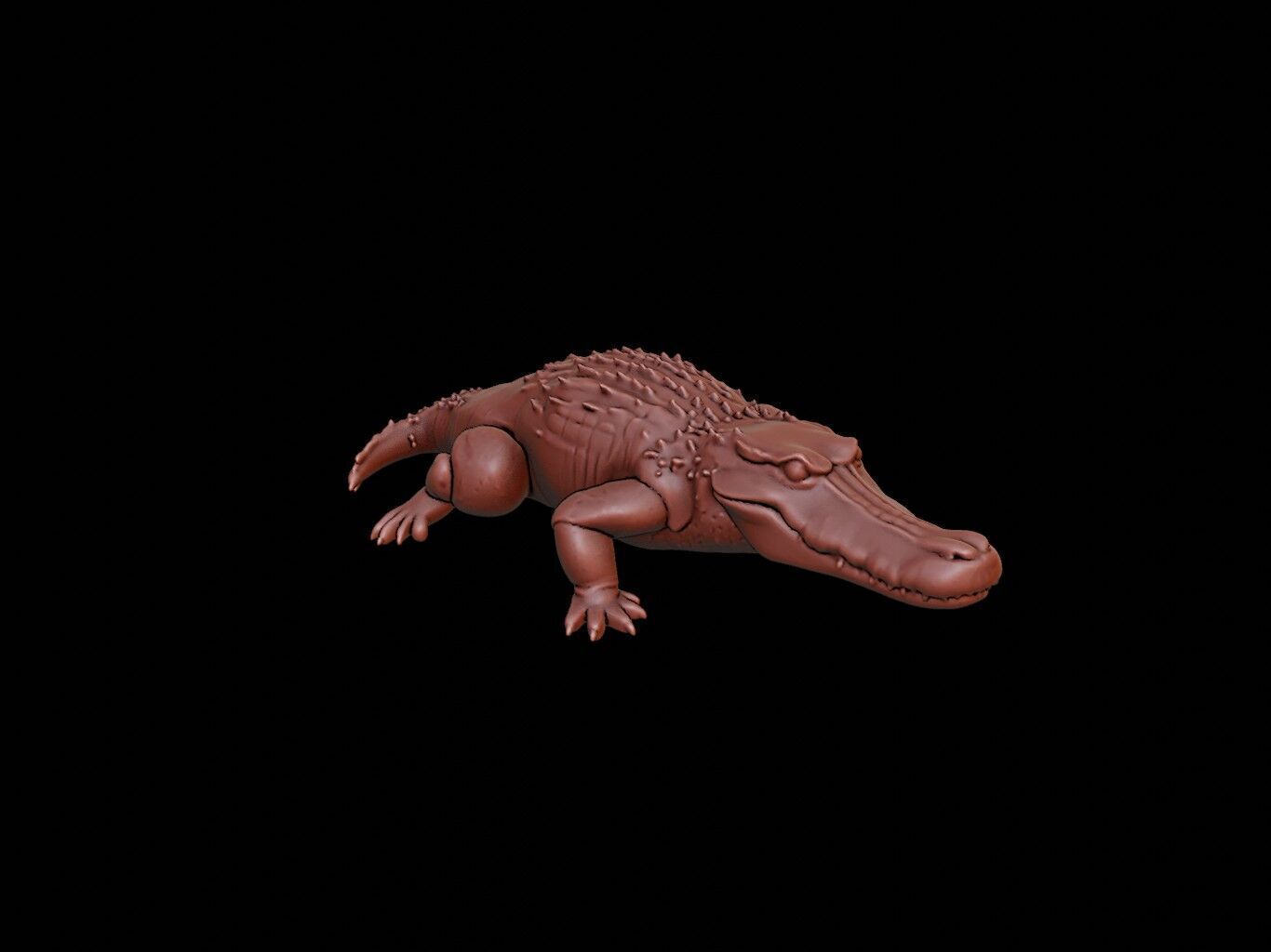 Alligator Animal Sculpture 3D print model_1