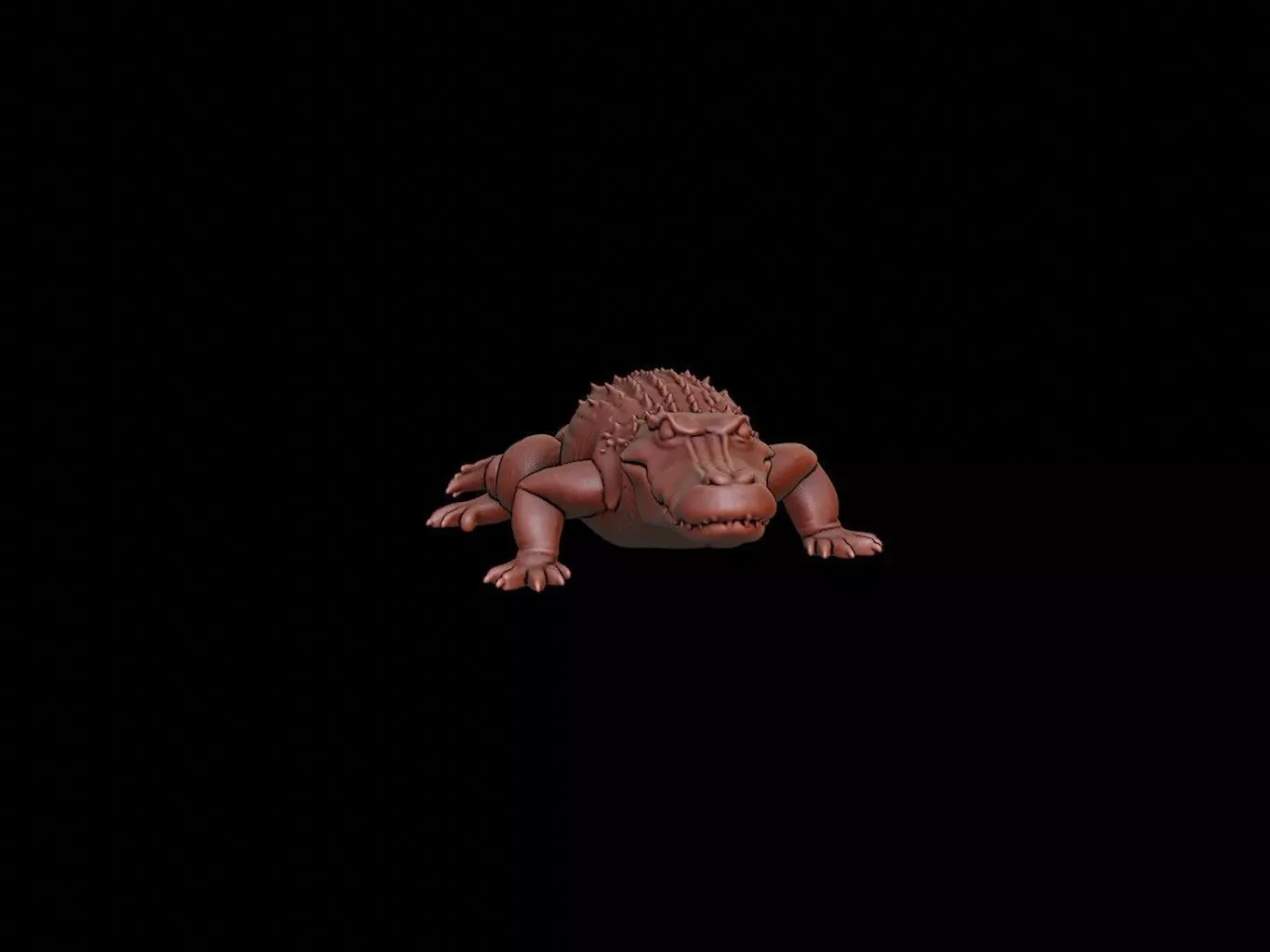 Alligator Animal Sculpture 3D print model_0