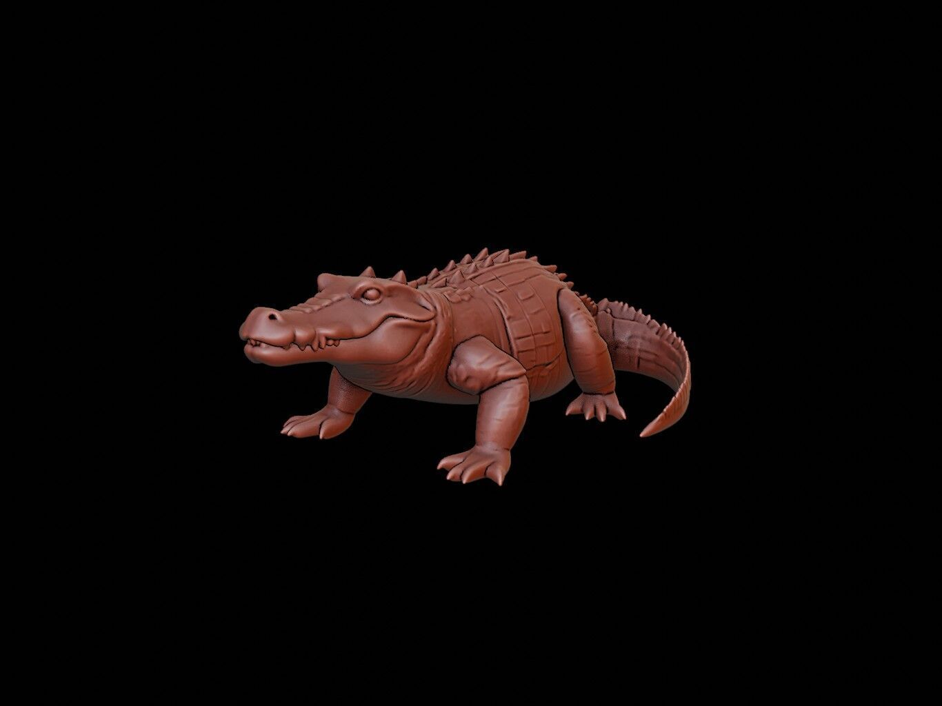 Alligator Animal Sculpture 3D print model_2