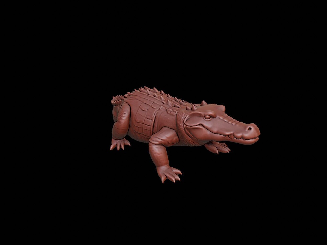 Alligator Animal Sculpture 3D print model_1