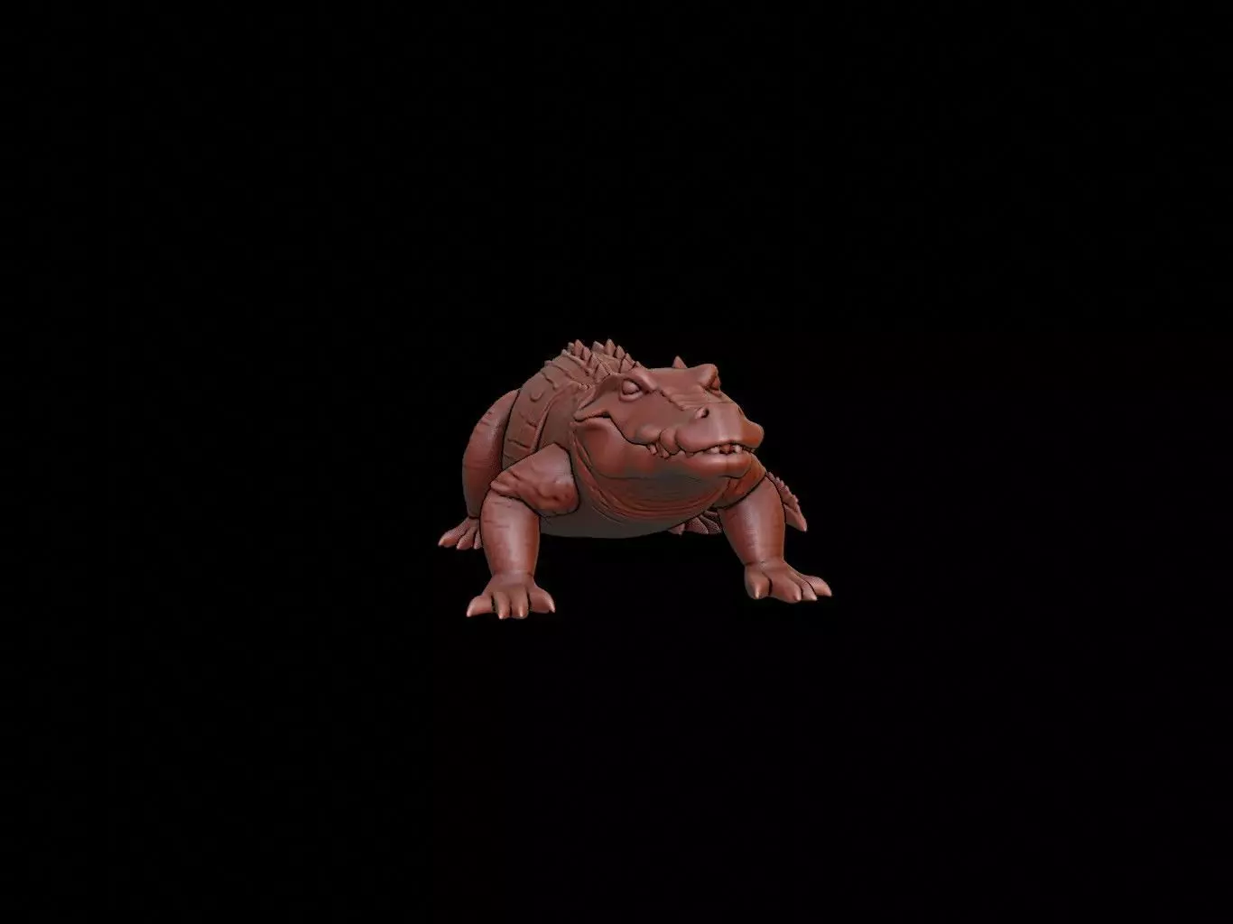 Alligator Animal Sculpture 3D print model_0