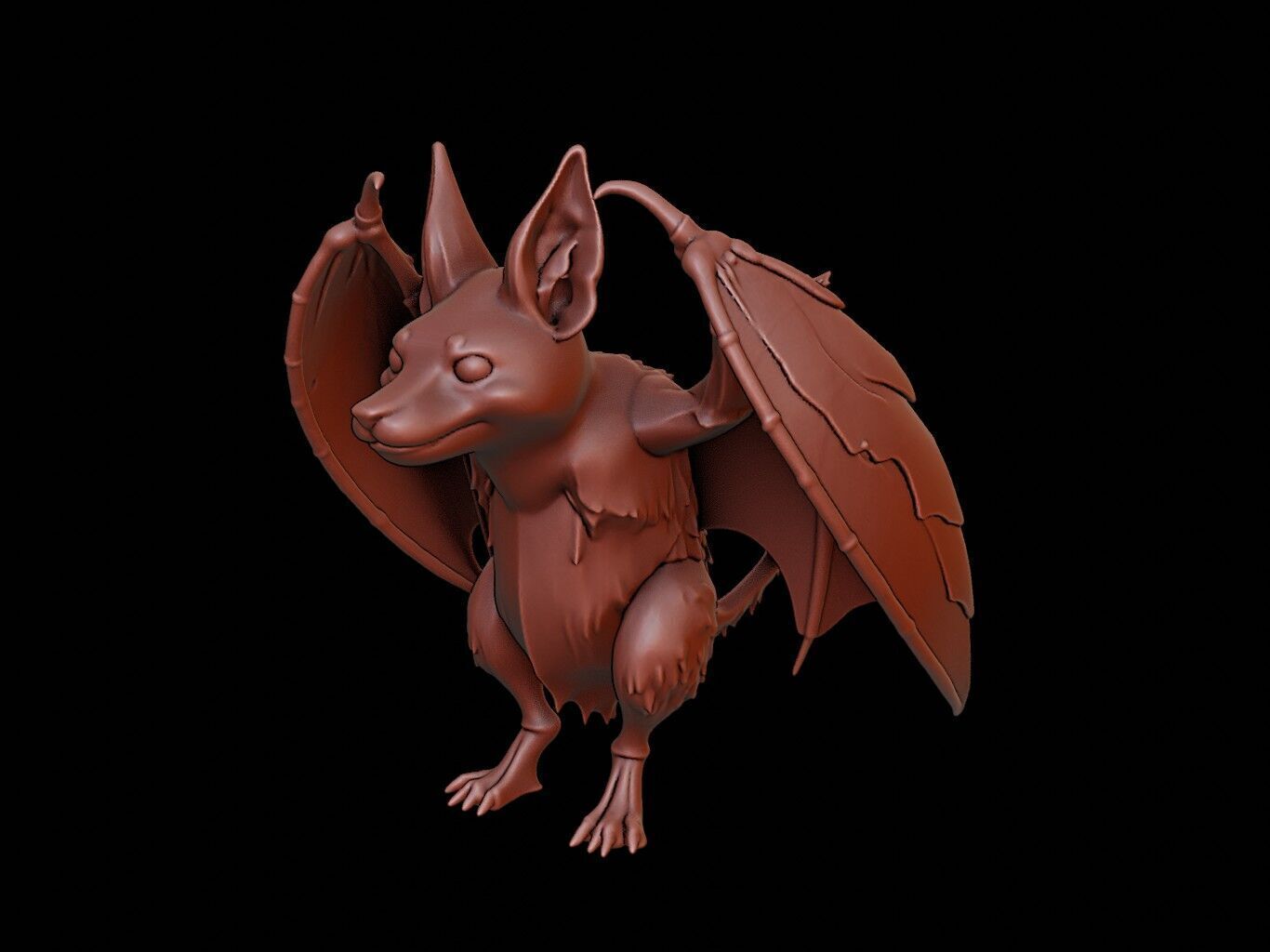 Bat Animal Sculpture 3D print model_2