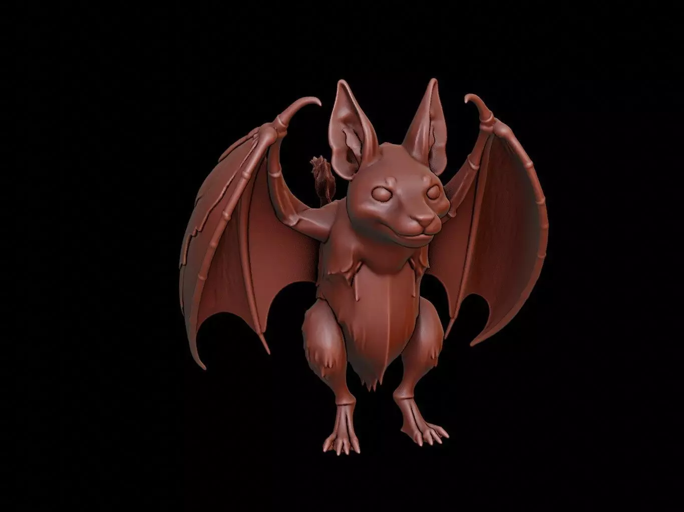 Bat Animal Sculpture 3D print model_0