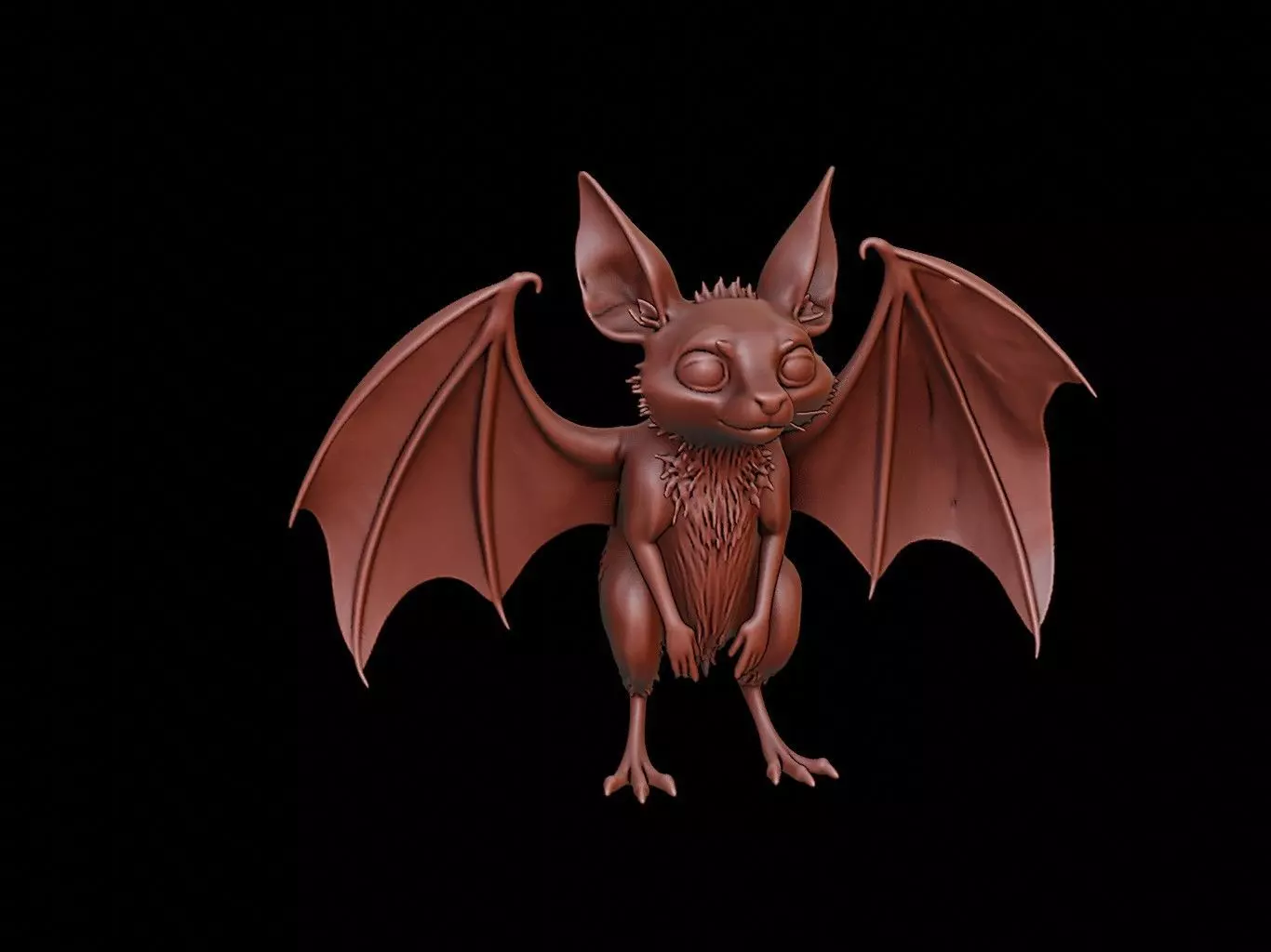 Bat Animal Sculpture 3D print model_0