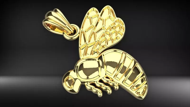 Little Bee Necklace Honeybee Bumblebee Charm Jewelry 3D print model