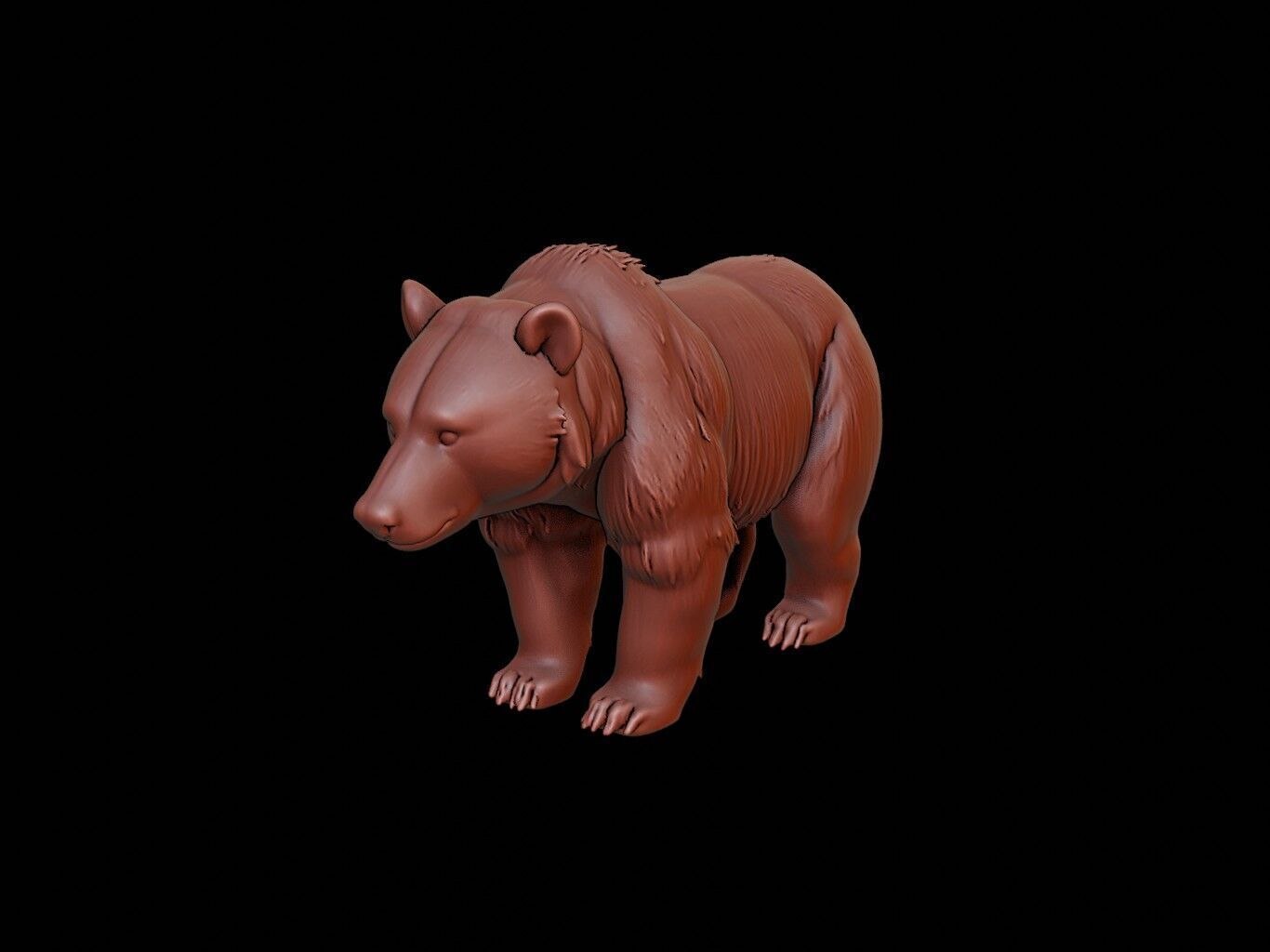 Bear Animal Sculpture 3D print model_2