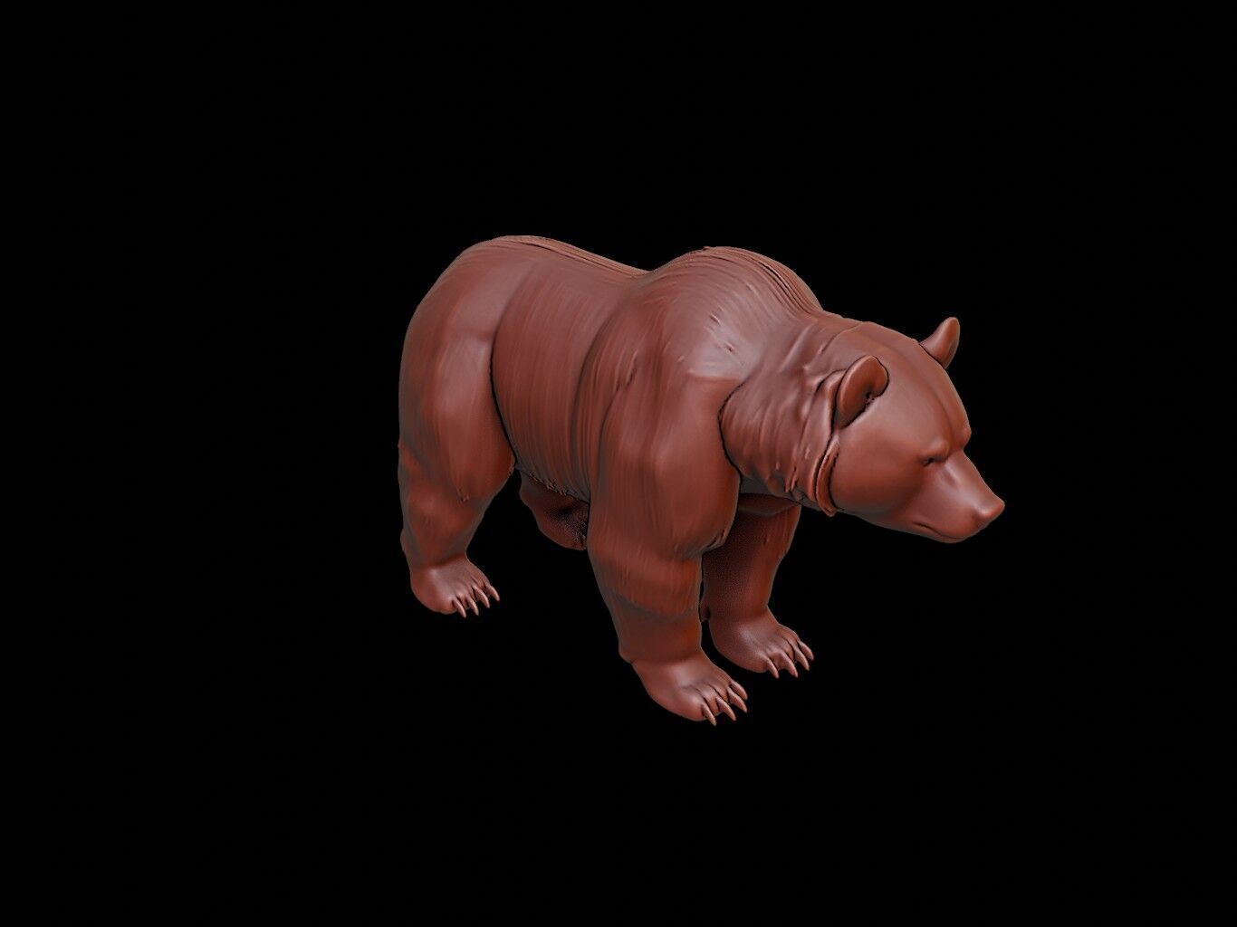 Bear Animal Sculpture 3D print model_1