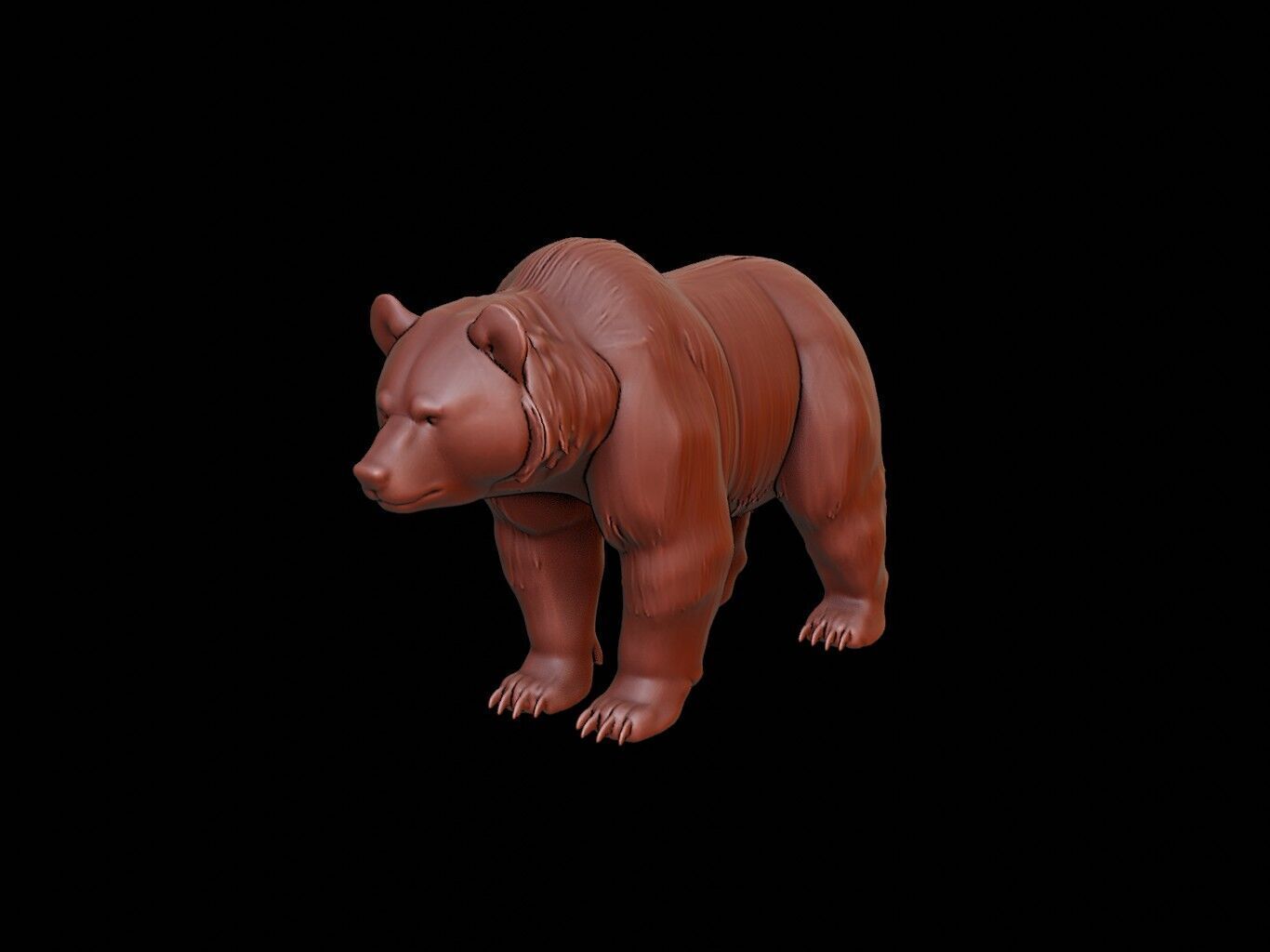 Bear Animal Sculpture 3D print model_2