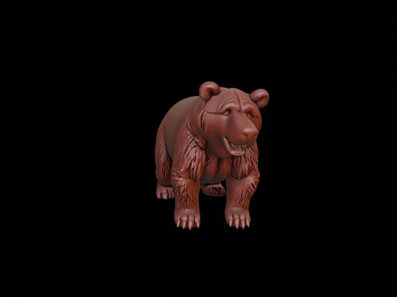 Bear Animal Sculpture 3D print model