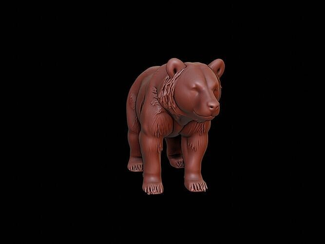 Brown Bear Animal Sculpture 3D print model