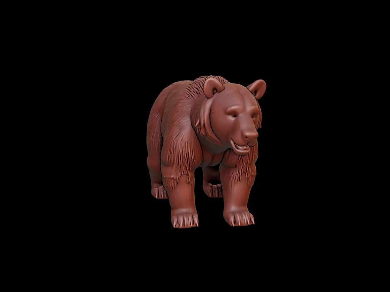 Brown Bear Animal Sculpture 3D print model_0