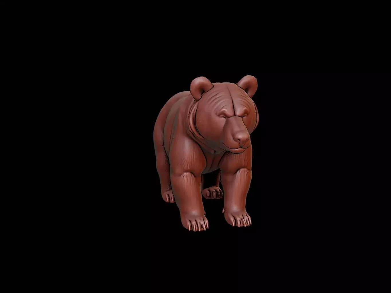 Brown Bear Animal Sculpture 3D print model_0