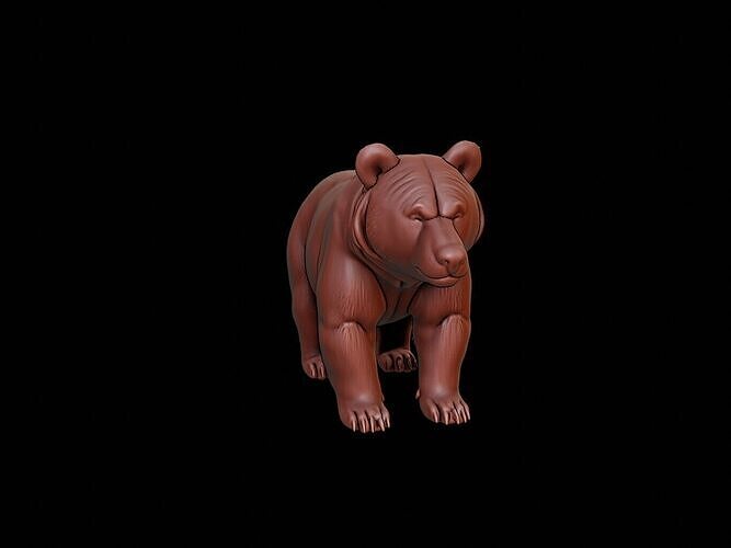Brown Bear Animal Sculpture 3D print model