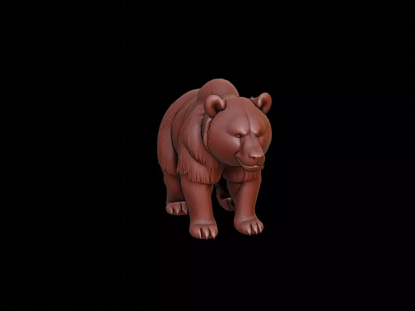 Brown Bear Animal Sculpture 3D print model_0