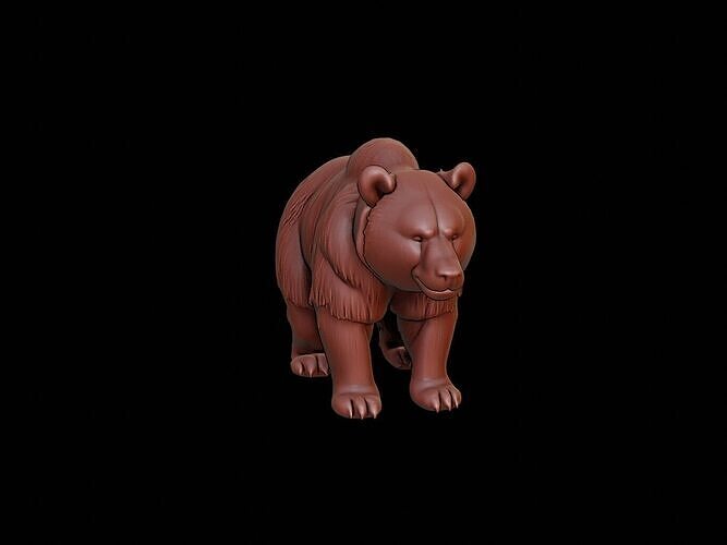 Brown Bear Animal Sculpture 3D print model