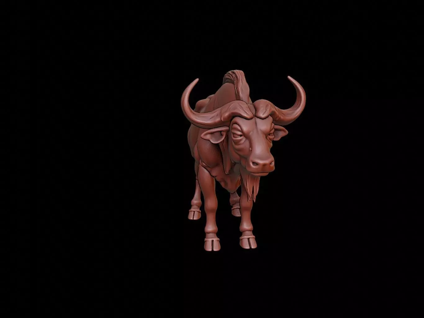 Buffalo Animal Sculpture 3D print model_0