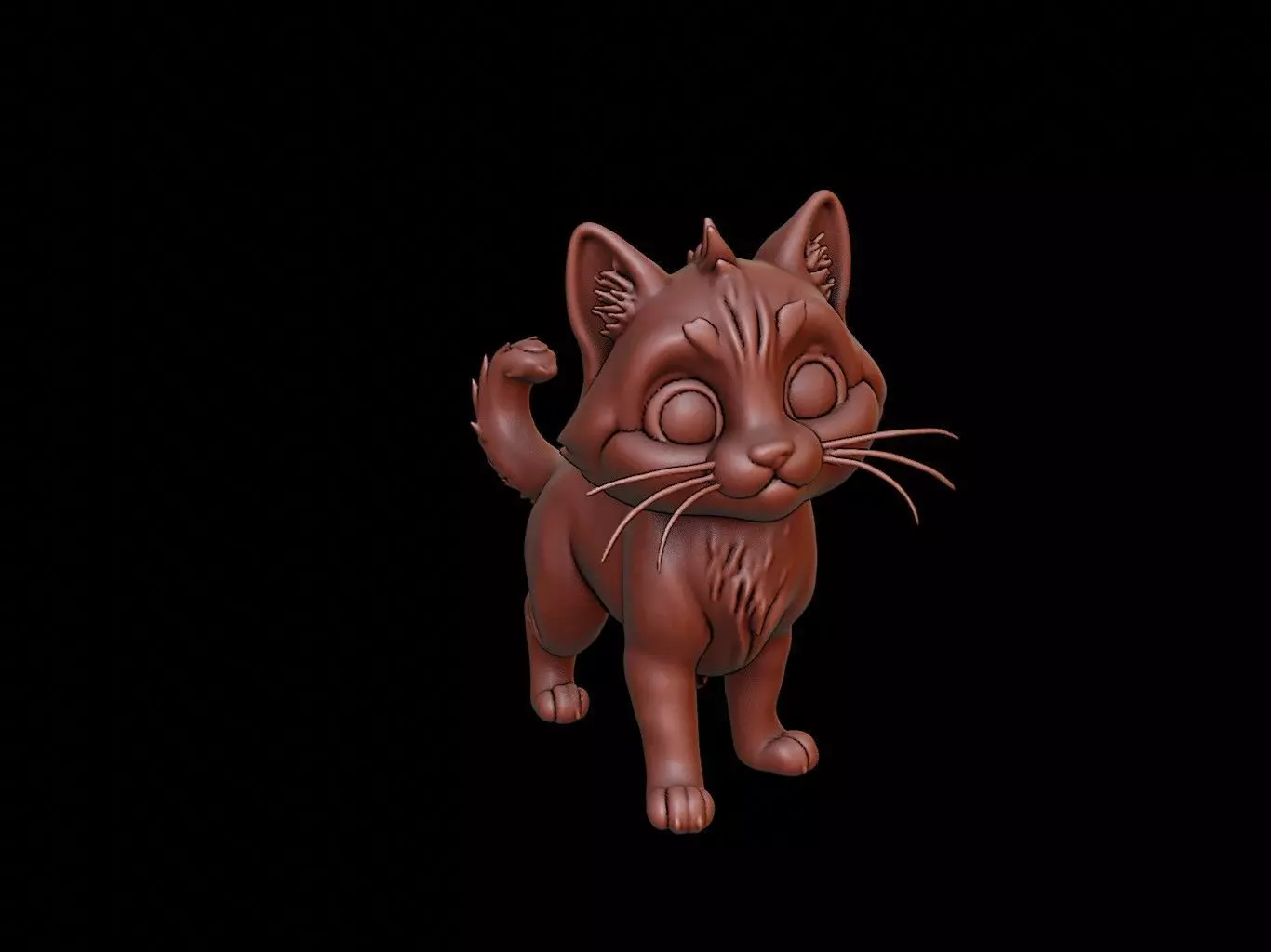Cat Animal Sculpture 3D print model_0