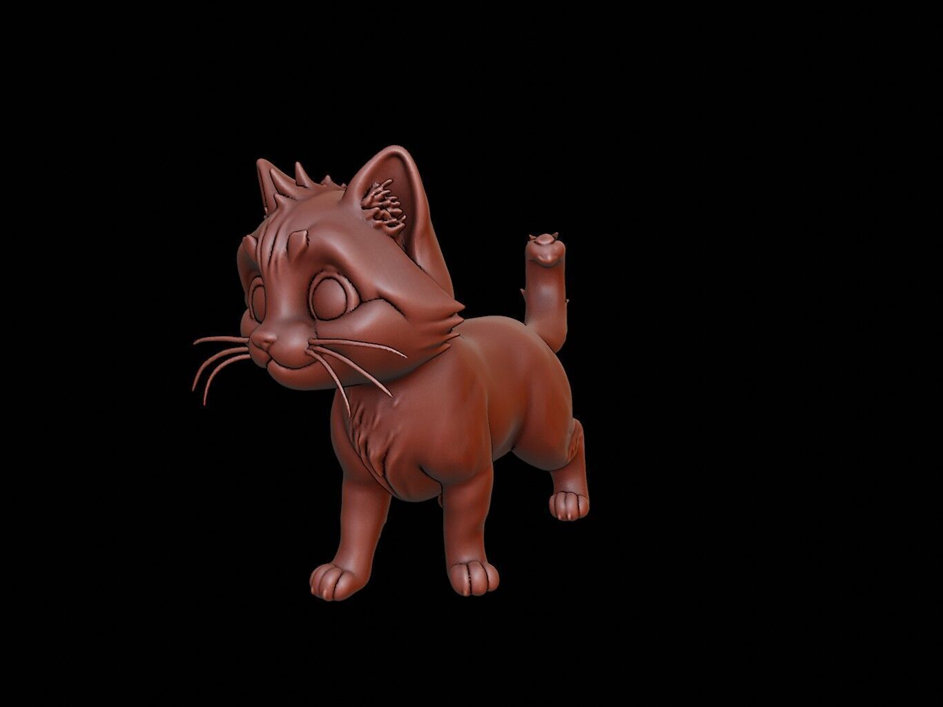 Cat Animal Sculpture 3D print model_2