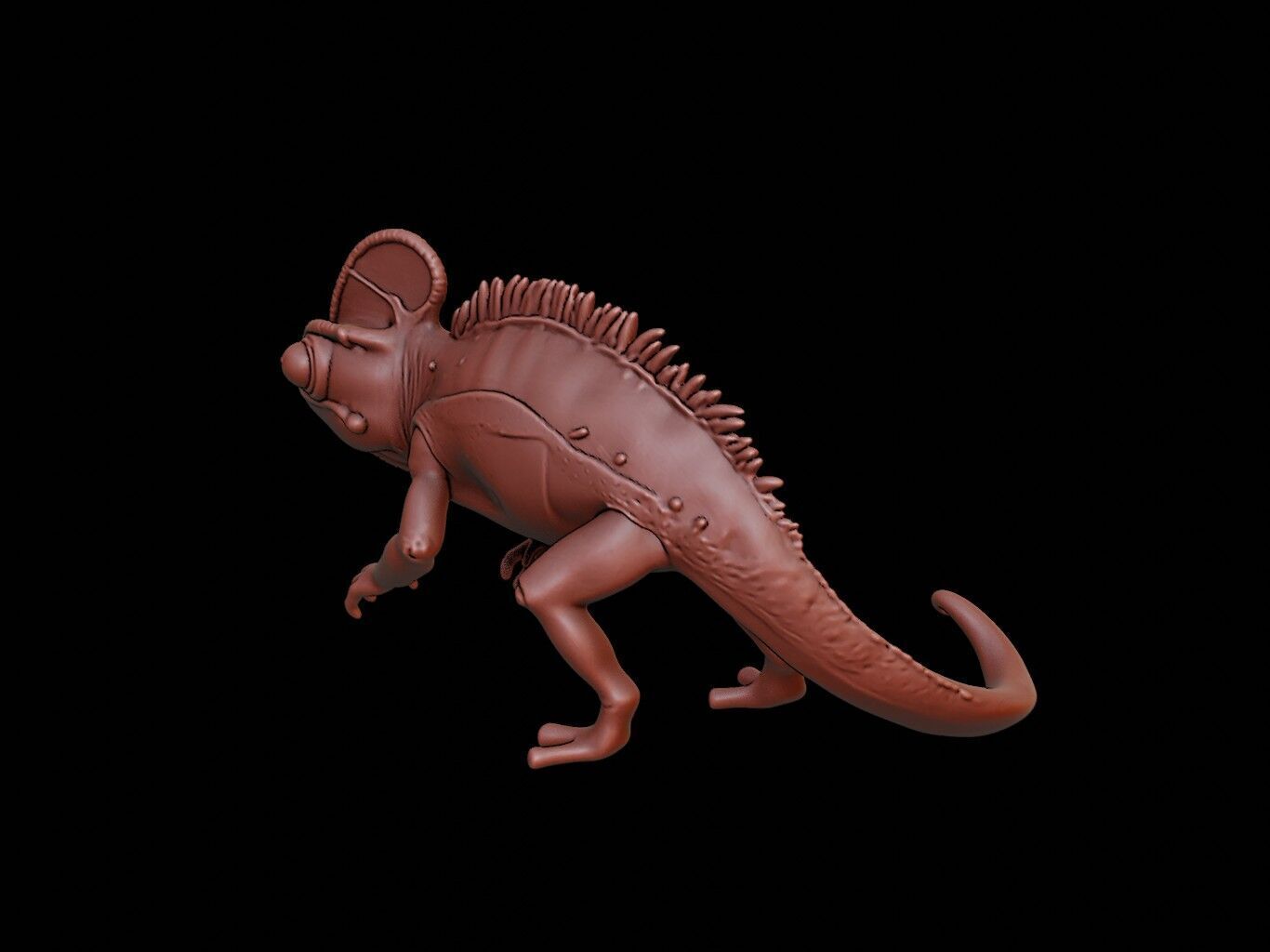 Chameleon Animal Sculpture 3D print model_2