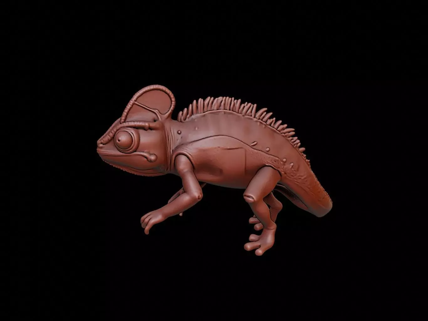 Chameleon Animal Sculpture 3D print model_0