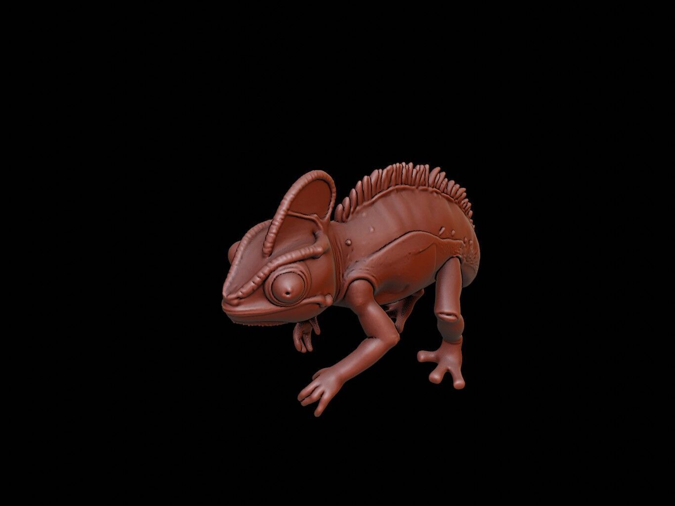 Chameleon Animal Sculpture 3D print model_1