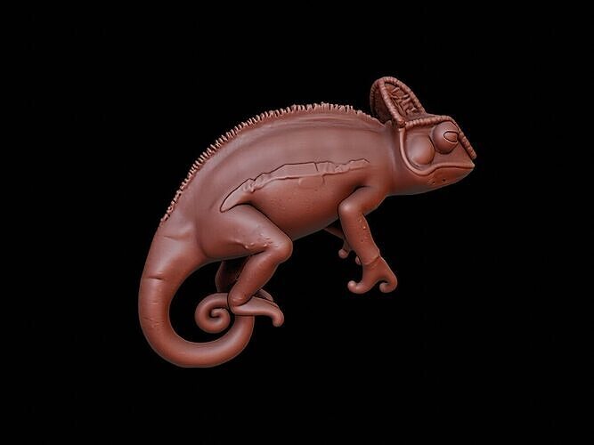 Chameleon Animal Sculpture 3D print model