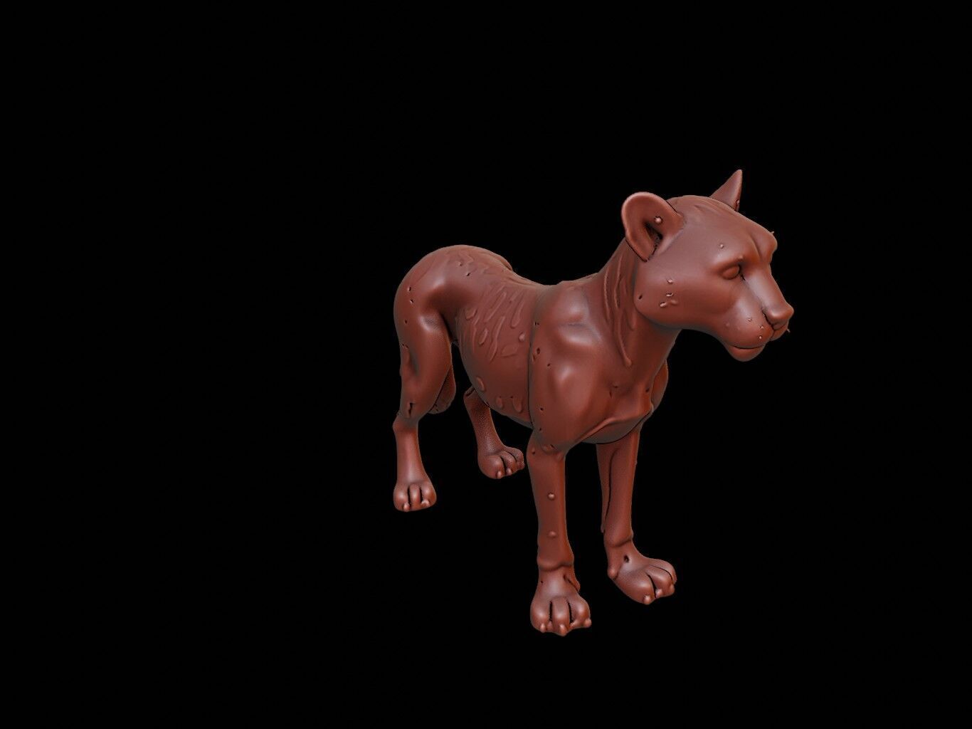 Cheetah Animal Sculpture 3D print model_1