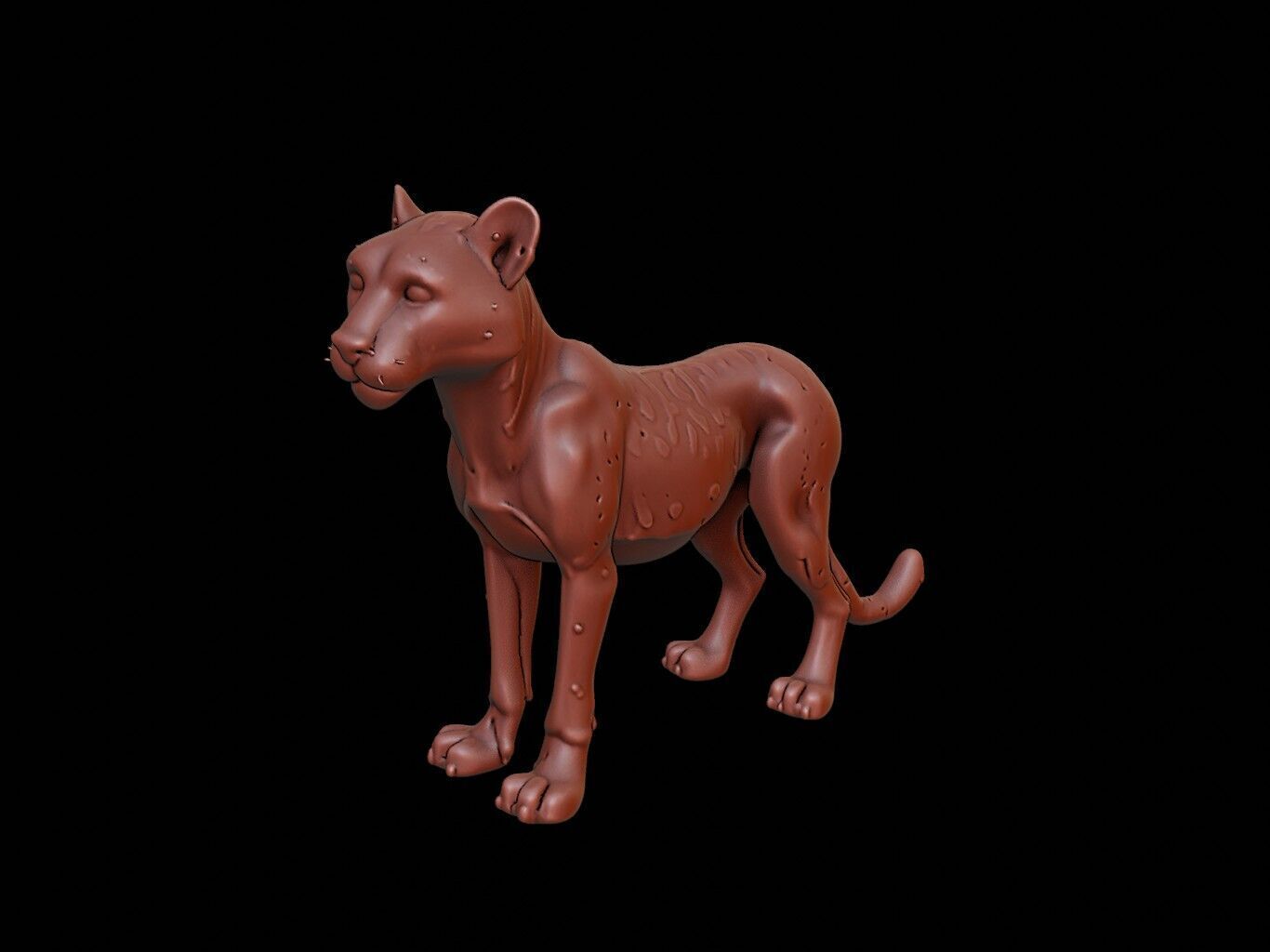 Cheetah Animal Sculpture 3D print model_2