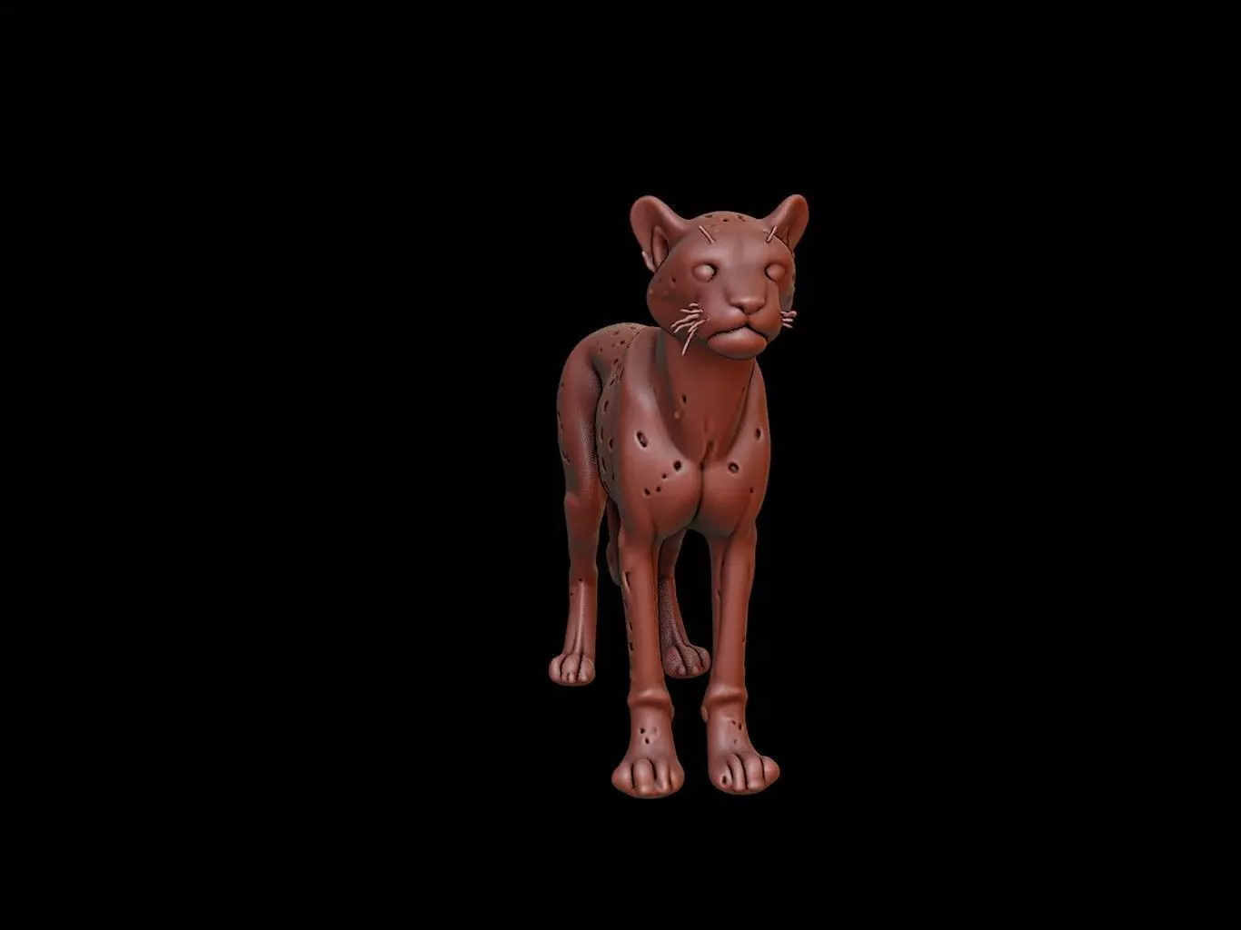 Cheetah Animal Sculpture 3D print model